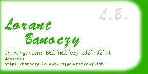lorant banoczy business card